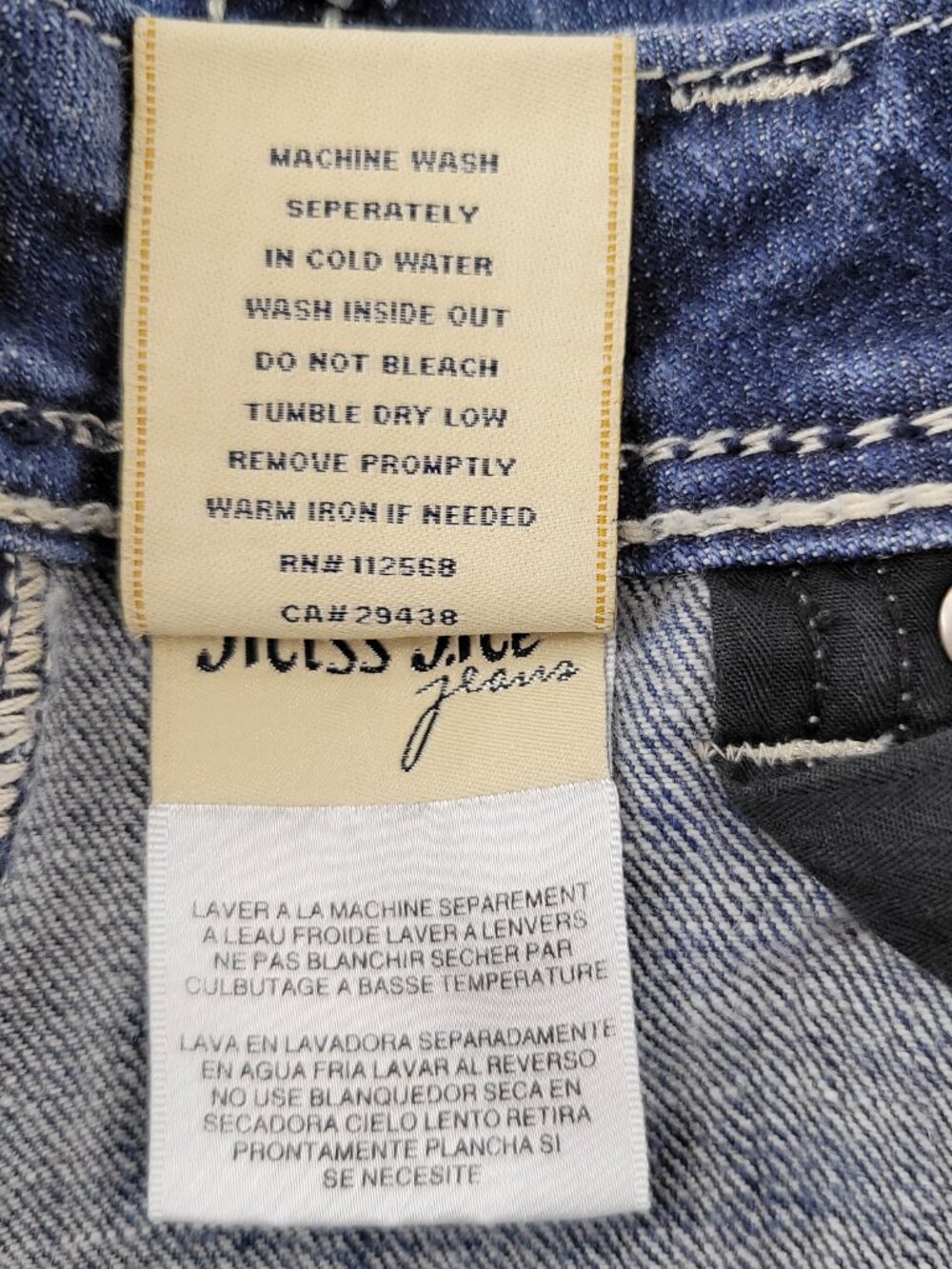 Miss Me Jeans Womens 28 Low Rise Boot Cut Western Stretch JP5342B Vintage - Picture 6 of 16